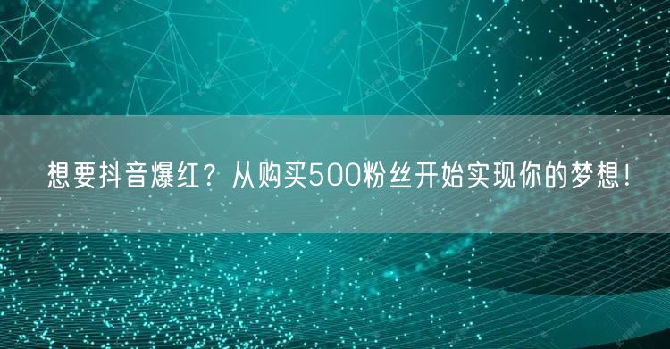 想要抖音爆红？从购买500粉丝开始实现你的梦想！