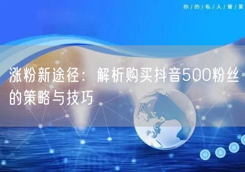 涨粉新途径：解析购买抖音500粉丝的策略与技巧