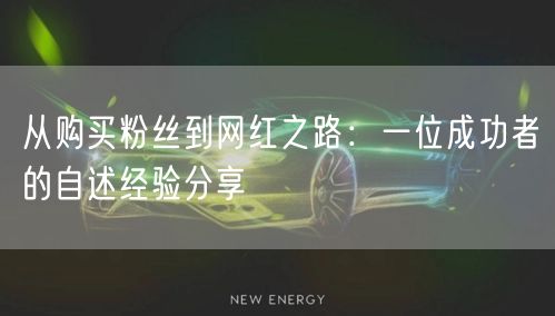 从购买粉丝到网红之路：一位成功者的自述经验分享