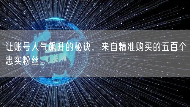 让账号人气飙升的秘诀，来自精准购买的五百个忠实粉丝。