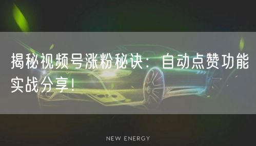 揭秘视频号涨粉秘诀:自动点赞功能实战分享!