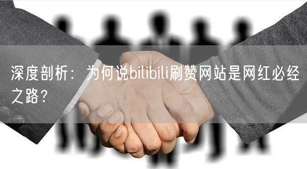 深度剖析：为何说bilibili刷赞网站是网红必经之路？