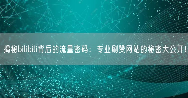揭秘bilibili背后的流量密码：专业刷赞网站的秘密大公开！