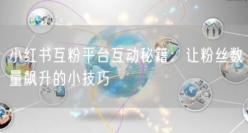 小红书互粉平台互动秘籍：让粉丝数量飙升的小技巧