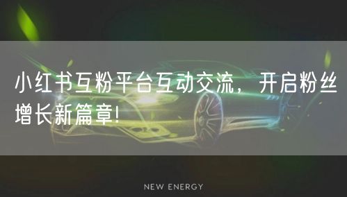 小红书互粉平台互动交流，开启粉丝增长新篇章!