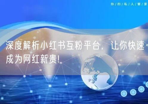 深度解析小红书互粉平台，让你快速成为网红新贵!