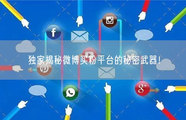 独家揭秘微博买粉平台的秘密武器！