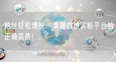 粉丝轻松增长:掌握微博买粉平台的正确姿势!