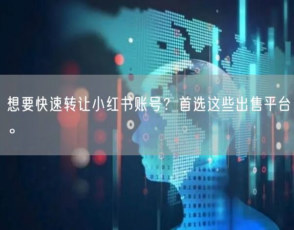 想要快速转让小红书账号?首选这些出售平台。